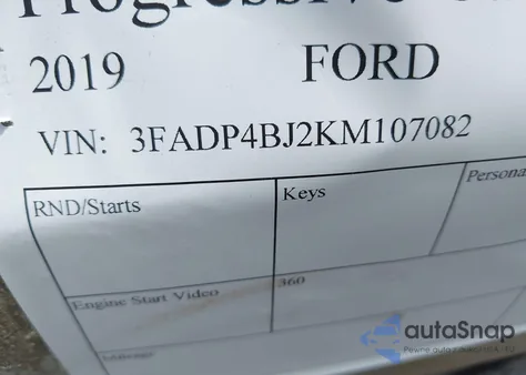 2019 Ford Fiesta Se from USA, damaged, VIN 3FADP4BJ2KM107082